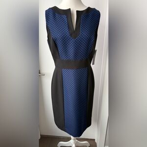 Tahari Blue & Black Dress, 8, NWT